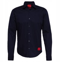 Granatowa Koszula Męska Elegancka Ładna logo HUGO BOSS bawełniana r.L
