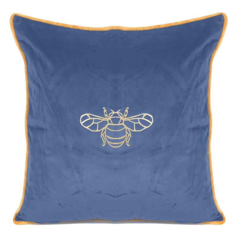 Zdjęcia - Poszewka na poduszkę Granatowa poszewka velvet nadruk pszczoły GLAMOUR STELA