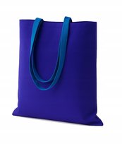 GRANATOWA TORBA BAWEŁNIANA 38x42cm OUTLETOWA 145g ZAKUPOWA DŁUGI UCHWYT