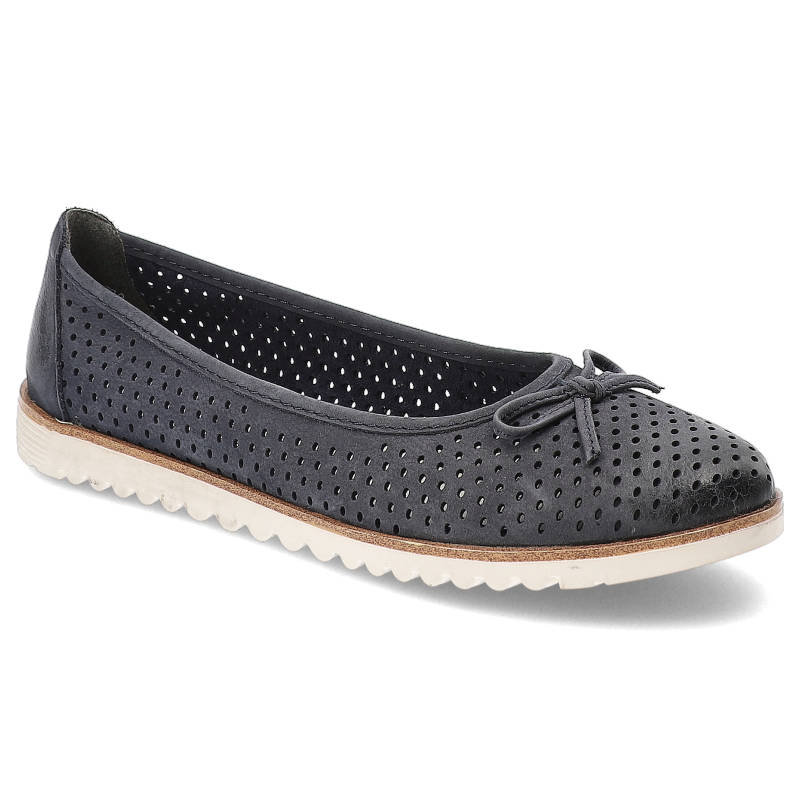 Granatowe Baleriny Tamaris Wygodne Buty Damskie - Tamaris | Moda Sklep ...