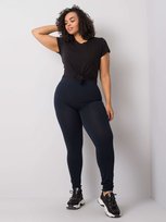 Granatowe legginsy z bawełny plus size Phoebe-3XL Basic Feel Good