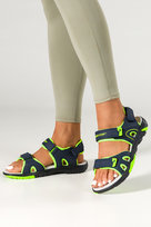 Granatowe sandały damskie sportowe na rzep bieżnikowana podeszwa seledynowe wstawki Casu RS2907-4W-38