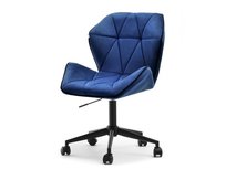 Granatowy Fotel Na Kółkach Do Biurka Velo Move Na Czarnym Stelażu