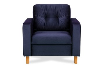 Granatowy welurowy fotel do salonu ERISO - Konsimo