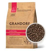 Grandorf Adult Lamb & Turkey Sucha Karma Hipoalergiczna Dla Psów Średnich I Dużych Ras Z Jagnięciną I Indykiem 1kg