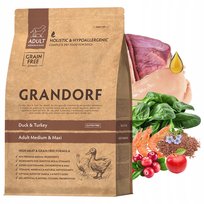 GRANDORF DOG MEDIUM&MAXI ADULT karma sucha dla psa Kaczka Indyk 10 kg