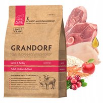 GRANDORF DOG MEDIUM&MAXI ADULT sucha karma dla psa Jagnięcina Indyk 10 kg