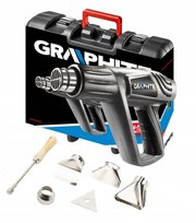 GRAPHITE, Opalarka 2000W, zakres temperatur: I: 25°C, II: 350°C, III: 550°C, walizka, 59G522