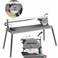 GRAPHITE, Przecinarka do glazury 1500W, 250x25, rozmiar stołu 1230x460, zakres ciecia 1200 mm, 59G892 GRAPHITE