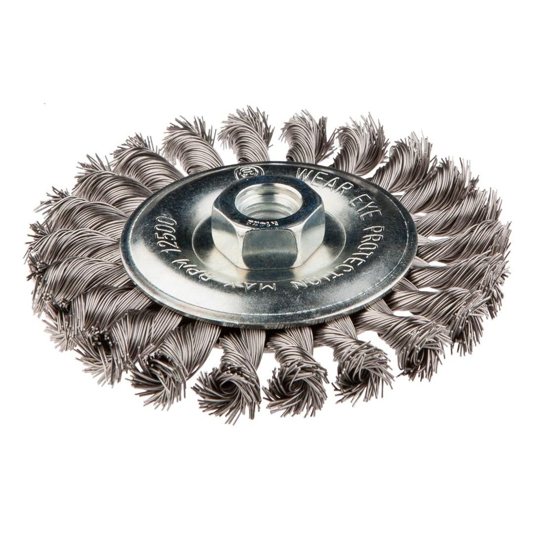 GRAPHITE, Szczotka druciana tarczowa 115 mm x M14, INOX, 57H596