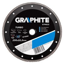 GRAPHITE, Tarcza diamentowa 230 x 22.2 mm, turbo super cienka, 57H623