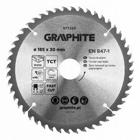 GRAPHITE, Tarcza do pilarki, widiowa, 185 x 30 mm, 48 zębów, 57T220