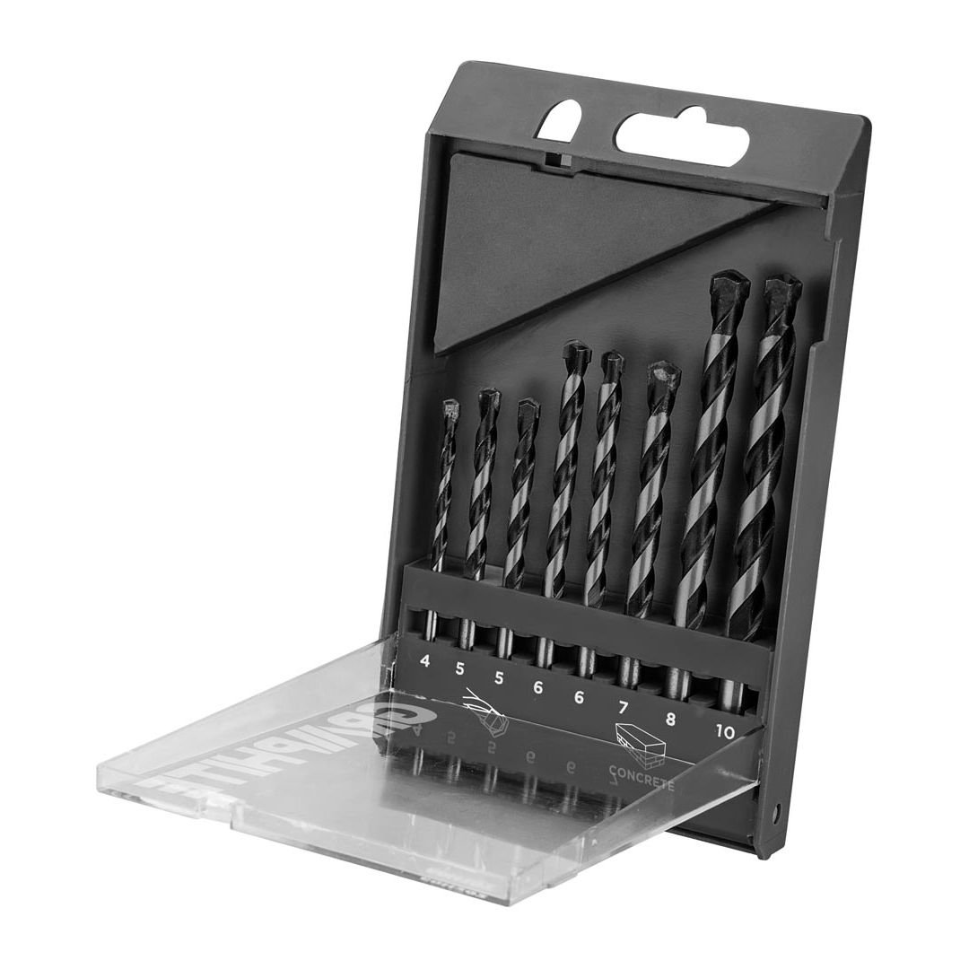GRAPHITE, Zestaw wierteł do betonu zestaw 8 szt. - 4, 5, 5, 6, 6, 7, 8, 10 mm, 57H351