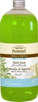 Green Pharmacy, kremowy płyn do kąpieli Oliwki i Mleko ryżowe, 1000 ml - Green Pharmacy