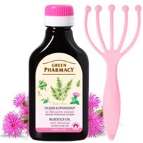 Green Pharmacy, Olejek łopianowy ze skrzypem polnym na wypadanie włosów, 100ml + Masażer Green Pharmacy