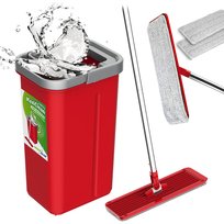 Greenblue, mop do podłogi płaski z wiadrem i wyciskaczem, Maxiclean + dwa wkłady Microfibra HG, pojemność 8L, GB870 GreenBlue