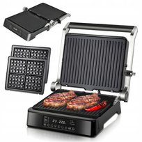 Grill Elektryczny Gofrownica Opiekacz Toster Rozkładany Duży Programator syncra