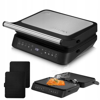 GRILL ELEKTRYCZNY OPIEKACZ ROZKŁADANY 2000W Timer Panini 2 TERMOSTATY - Zeegma