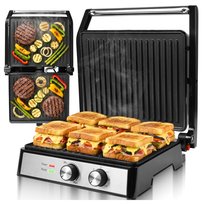 Grill Elektryczny Opiekacz Rozkładany Toster do Kanapek Panini Timer 2500W MalTec