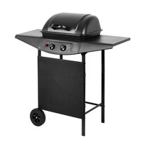 Grill gazowy Gregman Roast 90, kompaktowy z 2 palnikami, Czarny