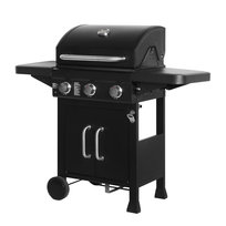 Grill gazowy Gregman Roast 95, 3 palniki o mocy 3.5 kW każdy, z wbudowanym termometrem, powłoka malowana proszkowa, Czarny