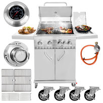 Grill gazowy ogrodowy nierdzewny 4+1 18,2 kW szafka na butlę żeliwny