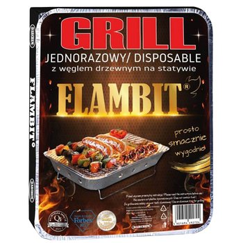 Grill jednorazowy z węglem, grill turystyczny 30x25cm - sarcia.eu