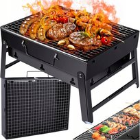 GRILL TURYSTYCZNY PRZENOŚNY SKŁADANY WALIZKA KEMPINGOWY WĘGLOWY Z UCHWYTEM