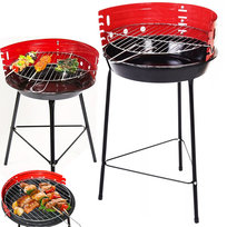 Grill Węglowy Brykietowy Ogrodowy Okrągły Przenośny Turystyczny Na Biwak