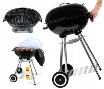 Grill Węglowy Ogrodowy Przenośny Z Pokrywą + Kółka Gm6000 - Maltec