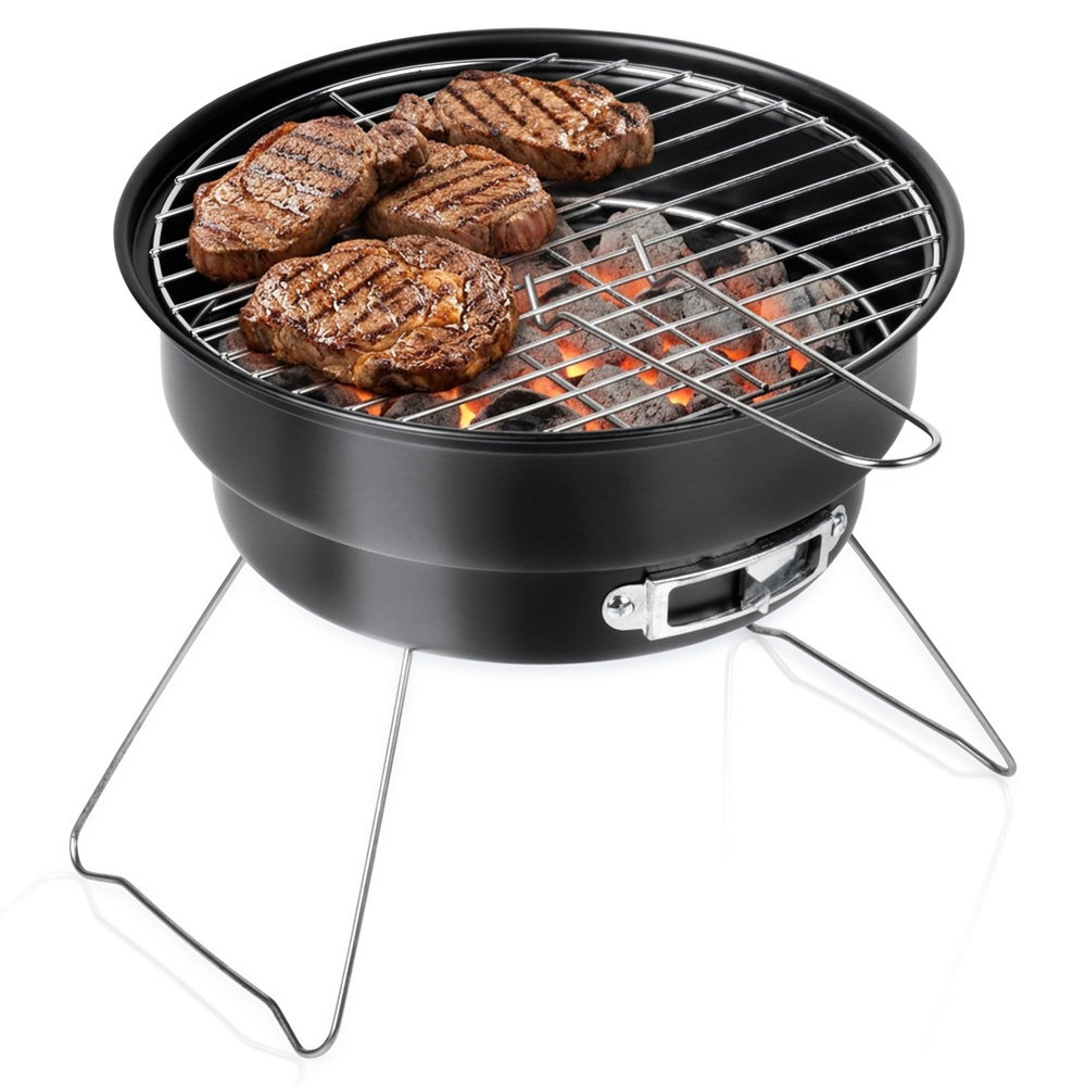 Grill Węglowy Składany Przenośny Ogrodowy Turystyczny Piknikowy Mały 28 cm