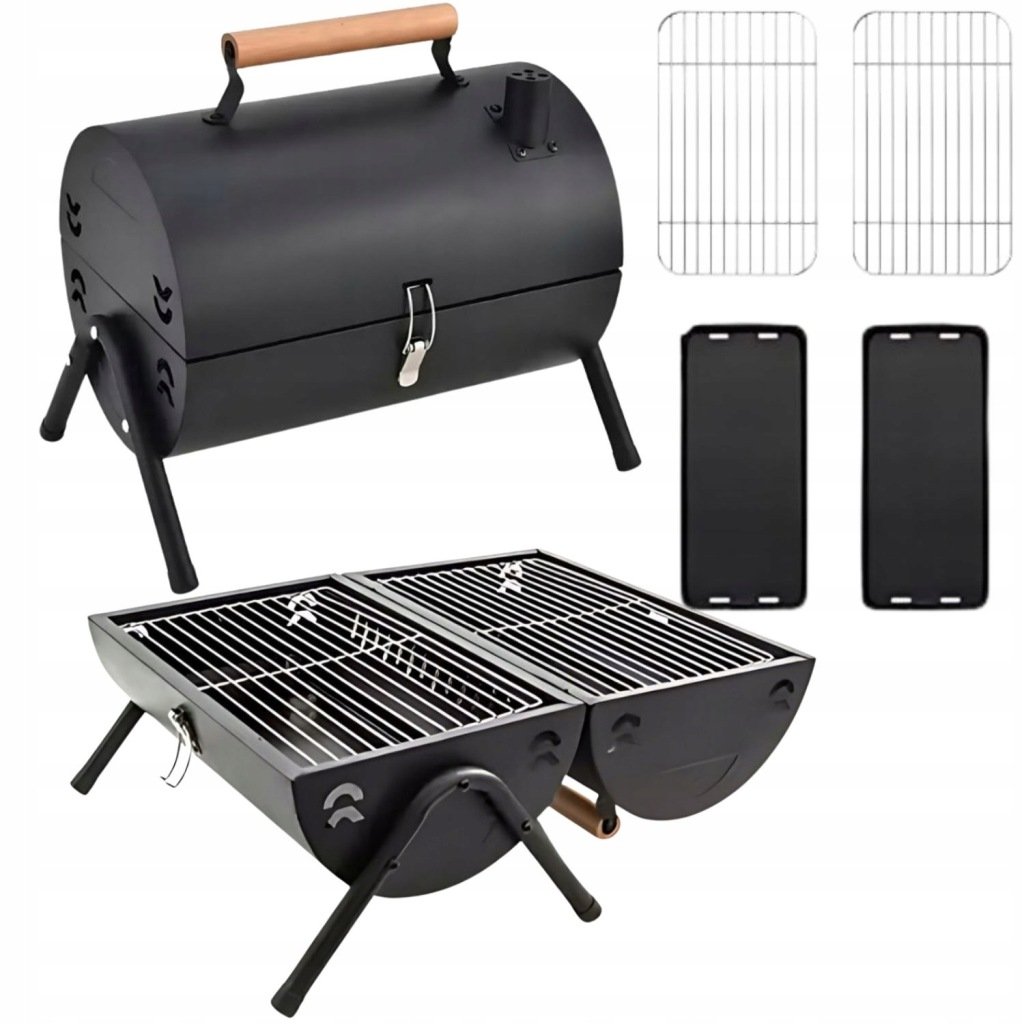 GRILL WĘGLOWY TURYSTYCZNY OGRODOWY PRZENOŚNY TURYSTYCZNY KEMPINGOWY RUSZT