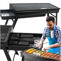 GRILL WĘGLOWY TURYSTYCZNY SKŁADANY PRZENOŚNY OGRODOWY DUŻY KEMPING SOLIDNY