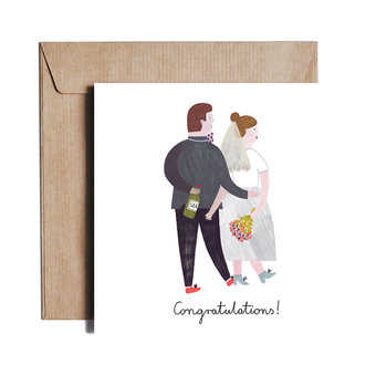 Groom and Bride - Greeting card by PIESKOT Polish Design - PIESKOT