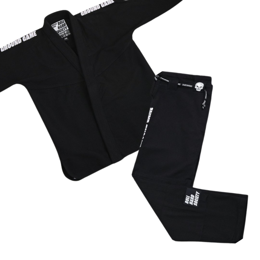 Ground Game BJJ Gi Gamer - Keuze uit verschillende maten en kleuren - voldoet aan de IBJJF-vereisten - Kimono voor Brazilian Jiu-Jitsu, blauw, A2L