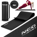 Gruba mata do ćwiczeń fitness joga 183x60x1,5 cm czarna Neo-Sport&nbsp;-&nbsp;Neo-Sport