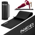 Gruba mata do ćwiczeń fitness joga antypoślizgowa 183x60x1,5 cm czarna  Neo-Sport  - Neo-Sport