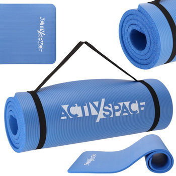 Gruba mata do ćwiczeń NBR 1,5 cm - niebieska - Activ Space