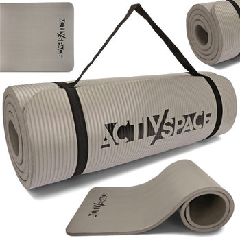 Gruba mata do ćwiczeń NBR 1,5 cm - szara - Activ Space