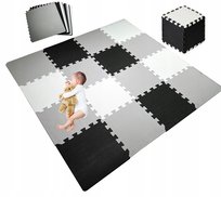 Gruba Mata Edukacyjna dla Dzieci Puzzle Piankowe dla Niemowląt 16 sztuk + obrzeża XXL Active Hobby