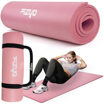 GRUBA Mata Gimnastyczna do Ćwiczeń Jogi i Pilatesu 190x80 NBR Fitness RÓŻOWA 1,5cm - Fizyo