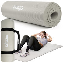 GRUBA Mata Gimnastyczna do Ćwiczeń Jogi i Pilatesu 190x80 NBR Fitness SZARA 1,5cm Fizyo
