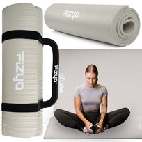 GRUBA Mata Gimnastyczna do Ćwiczeń Jogi Pilatesu 190x60 NBR Fitness SZARA 1,5cm