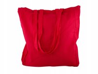GRUBA TORBA BAWEŁNIANA 38x8x8x42 cm CZERWONA 280g ZAKUPOWA SPORTOWA MIEJSKA