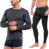 GRUBE KALESONY MĘSKIE I PODKOSZULEK Z DŁUGIM RĘKAWEM BAWEŁNA MORAJ L GREY