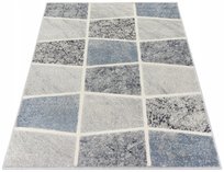 GRUBY DYWAN 80X150 DO SALONU POKOJU NOWOCZESNY MODNY NIEBIESKI SZARY