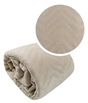 Gruby Koc 200X220 Cm Ciepła Narzuta Na Łóżko Costa Prezent Beżowy