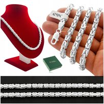 GRUBY SREBRNY ŁAŃCUCH, ŁAŃCUSZEK MĘSKI SPLOT KRÓLEWSKI 50cm/5mm PRÓBA 925