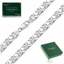GRUBY SREBRNY ŁAŃCUCH ŁAŃCUSZEK MĘSKI SPLOT KRÓLEWSKI 60cm/8mm PRÓBA 925