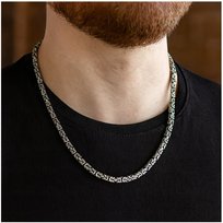 GRUBY SREBRNY OKSYDOWANY ŁAŃCUCH MĘSKI SPLOT KRÓLEWSKI 65 CM 4,5 MM PEŁNY